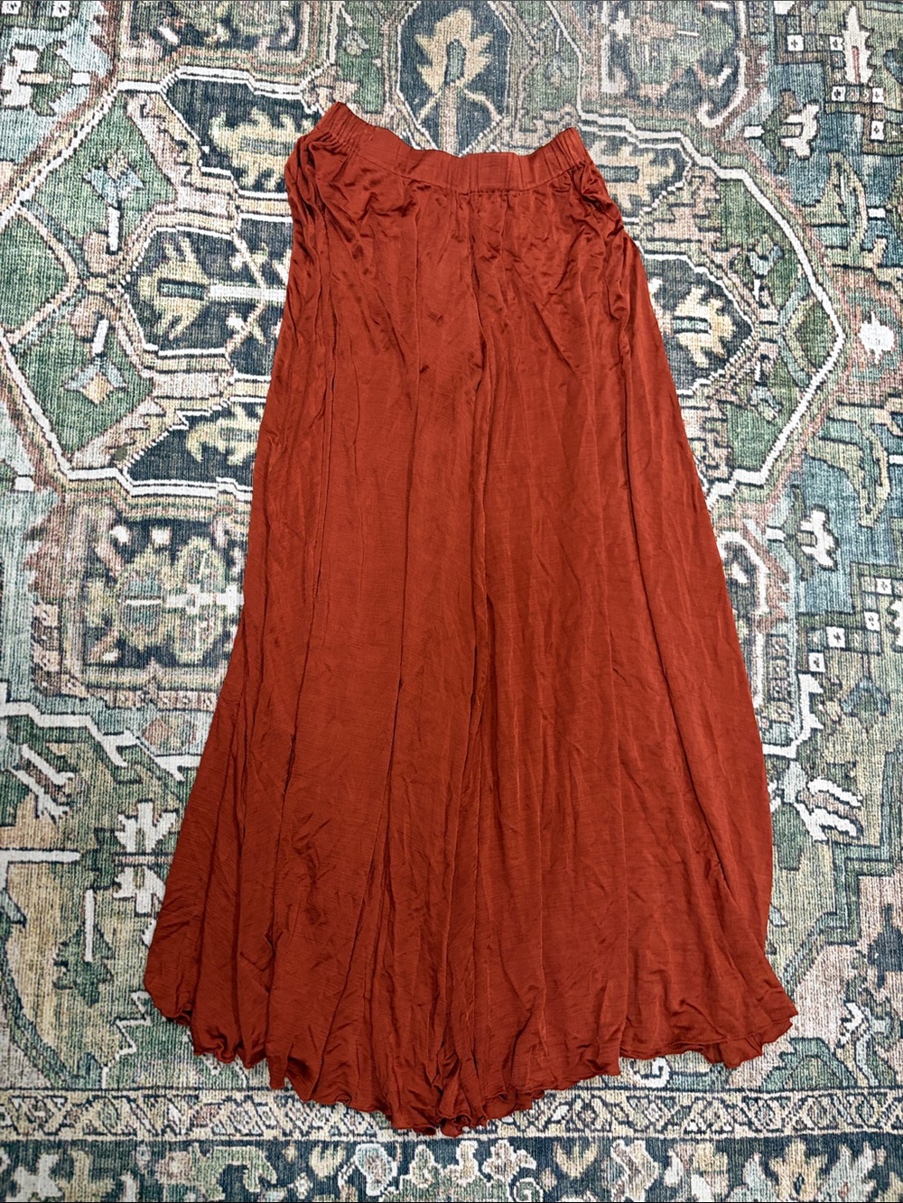 Elizabeth and James Maxi Skirt in Rust - Lightweight Flowy Style